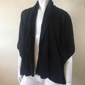 St. John Black Open Swing Cardigan Sz S